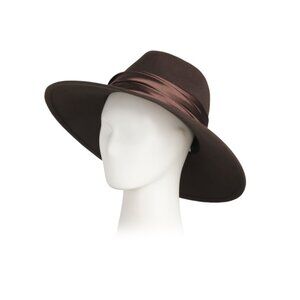 EUGENIA KIM espresso Wool Felt Wide Brim Fedora